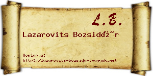 Lazarovits Bozsidár névjegykártya